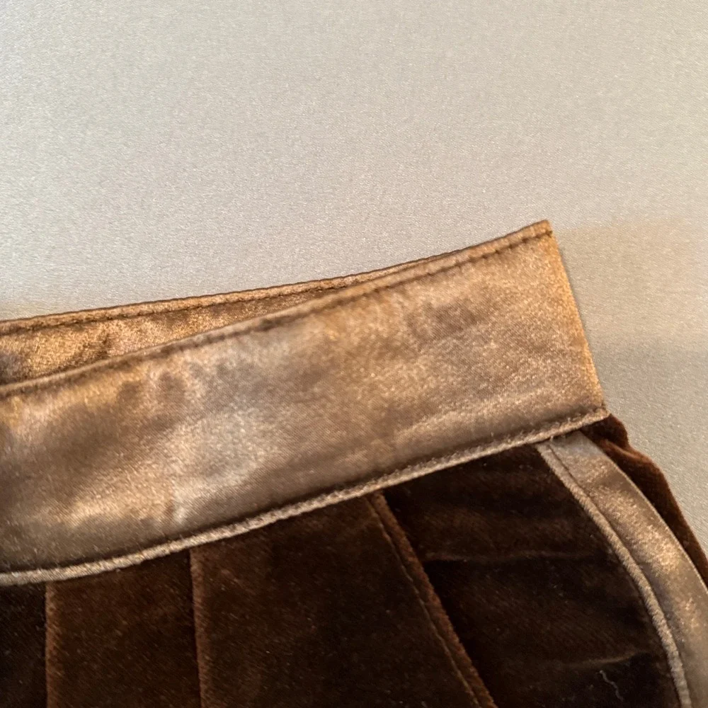 Vintage 1980s Escada by SRB Velvet Trousers Satin Trim (Made in Western Germany)